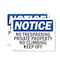 Signmission No Trespassing Private Property No Climbing OSHA Notice Sign, Vinyl Decal, 10in W x 7in L, 2PK OS-2PACK-NS-D-710-L-14970 - alternate 1